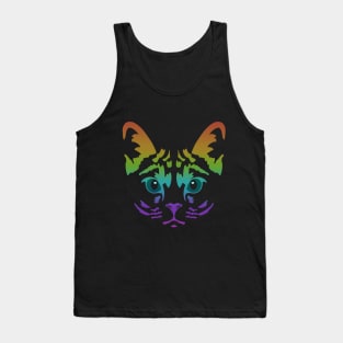 Rainbow Cat Face Tank Top